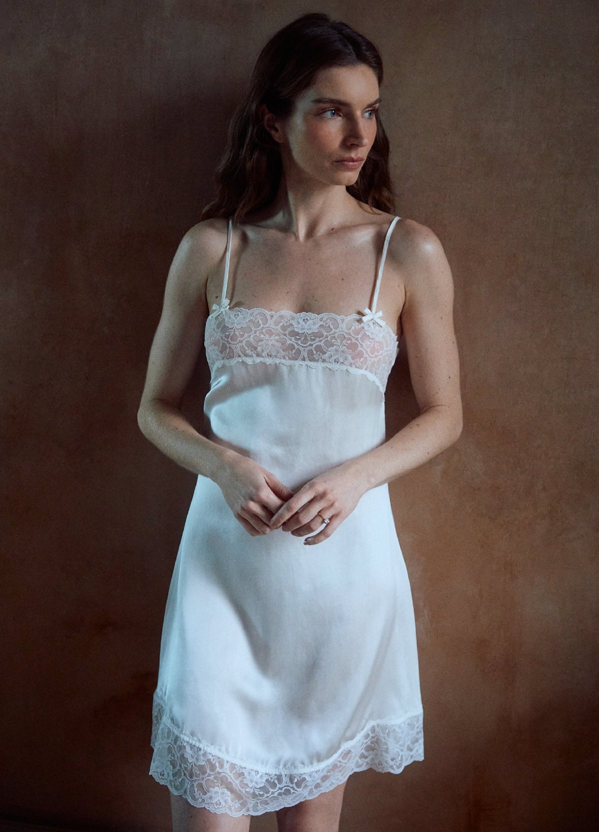 Elizabeth Silk Slip Dress in Ivory