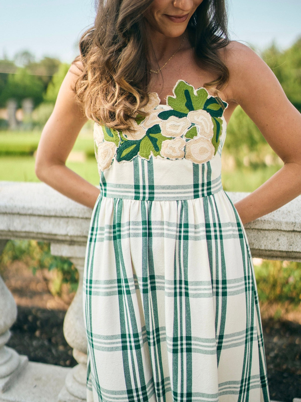 EDDY x Mckenzie Depinto Lucy Dress in Green Plaid & Floral
