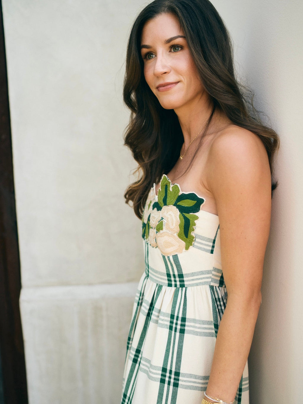 EDDY x Mckenzie Depinto Lucy Dress in Green Plaid & Floral