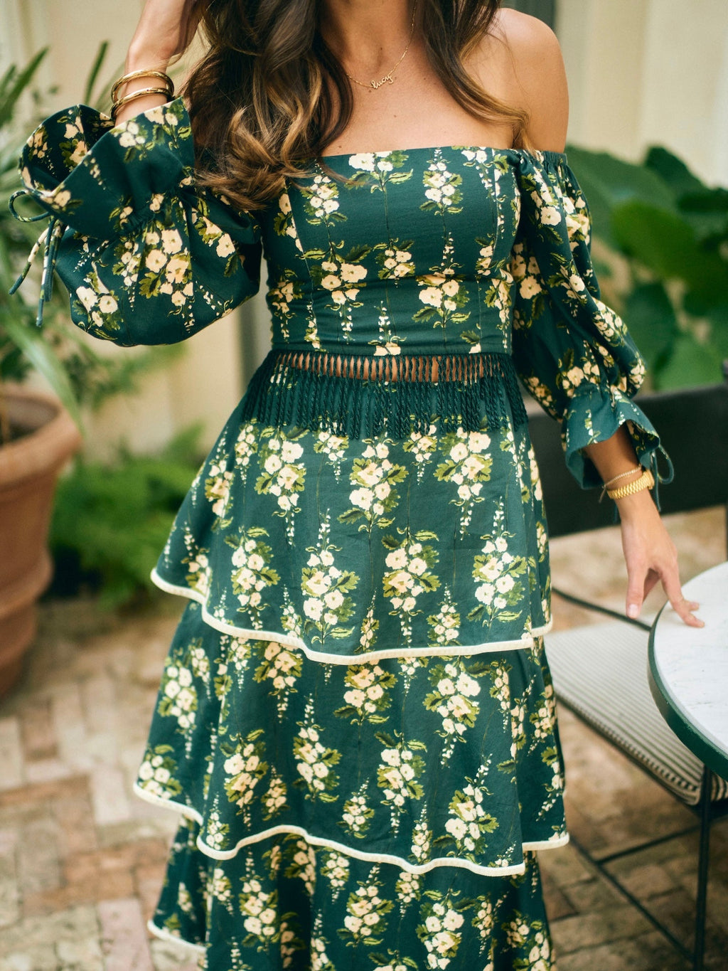 EDDY x Mckenzie Depinto Jamie Top in Deep Green & Floral