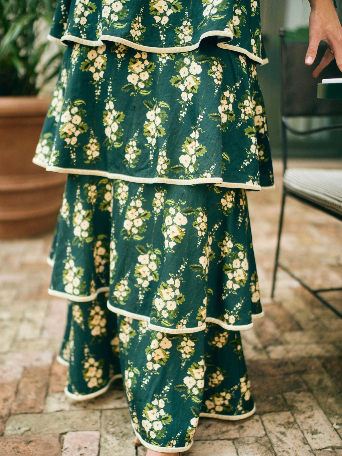 EDDY x Mckenzie Depinto Kenz Skirt in Deep Green & Floral