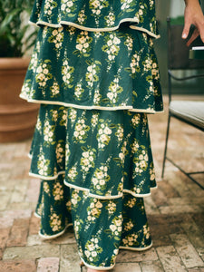 EDDY x Mckenzie Depinto Kenz Skirt in Deep Green & Floral