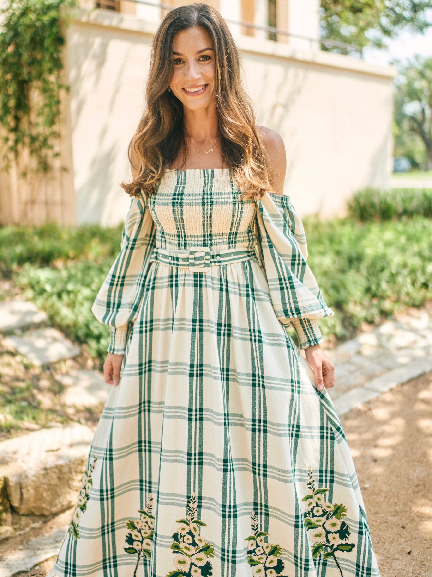 EDDY x Mckenzie Depinto Eloise Dress in Green Plaid & Floral