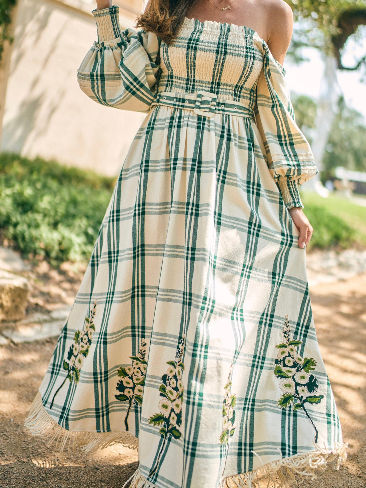 EDDY x Mckenzie Depinto Eloise Dress in Green Plaid & Floral