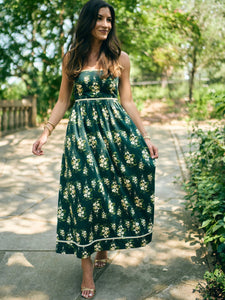 EDDY x Mckenzie Depinto Mimi Dress in Deep Green & Floral