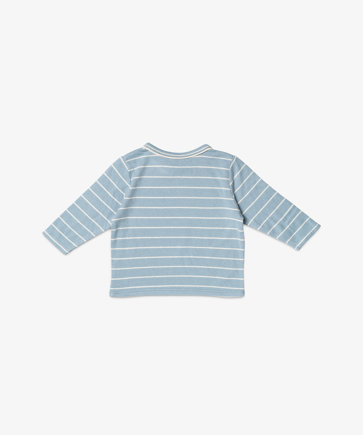 Edward Baby T-Shirt in Dusty Blue Fine Stripe