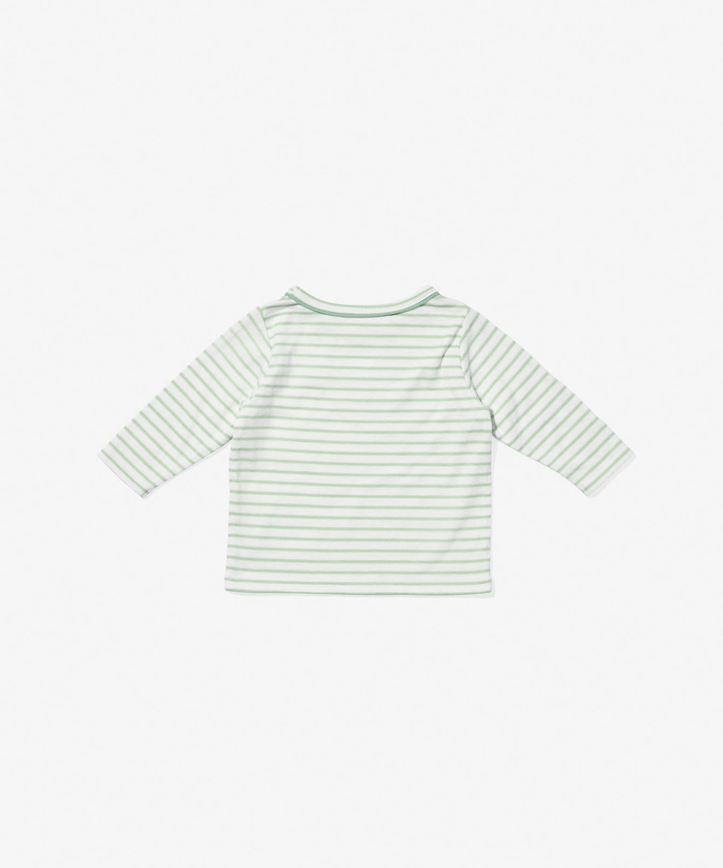 Edward Baby T-Shirt in Dusty Seafoam Mini Stripe