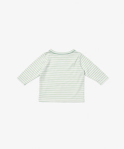 Edward Baby T-Shirt in Dusty Seafoam Mini Stripe