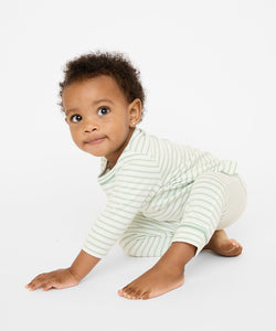Edward Baby T-Shirt in Dusty Seafoam Mini Stripe