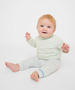 Edward Baby T-Shirt in Dusty Seafoam Mini Stripe