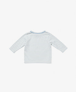 Edward Baby T-Shirt in Dusty Blue Mini Stripe