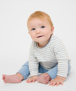 Edward Baby T-Shirt in Dusty Blue Mini Stripe