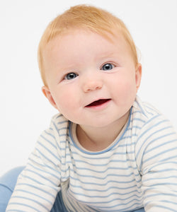 Edward Baby T-Shirt in Dusty Blue Mini Stripe