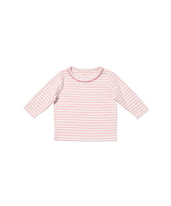Edward Baby T-Shirt in Dusty Rose Mini Stripe