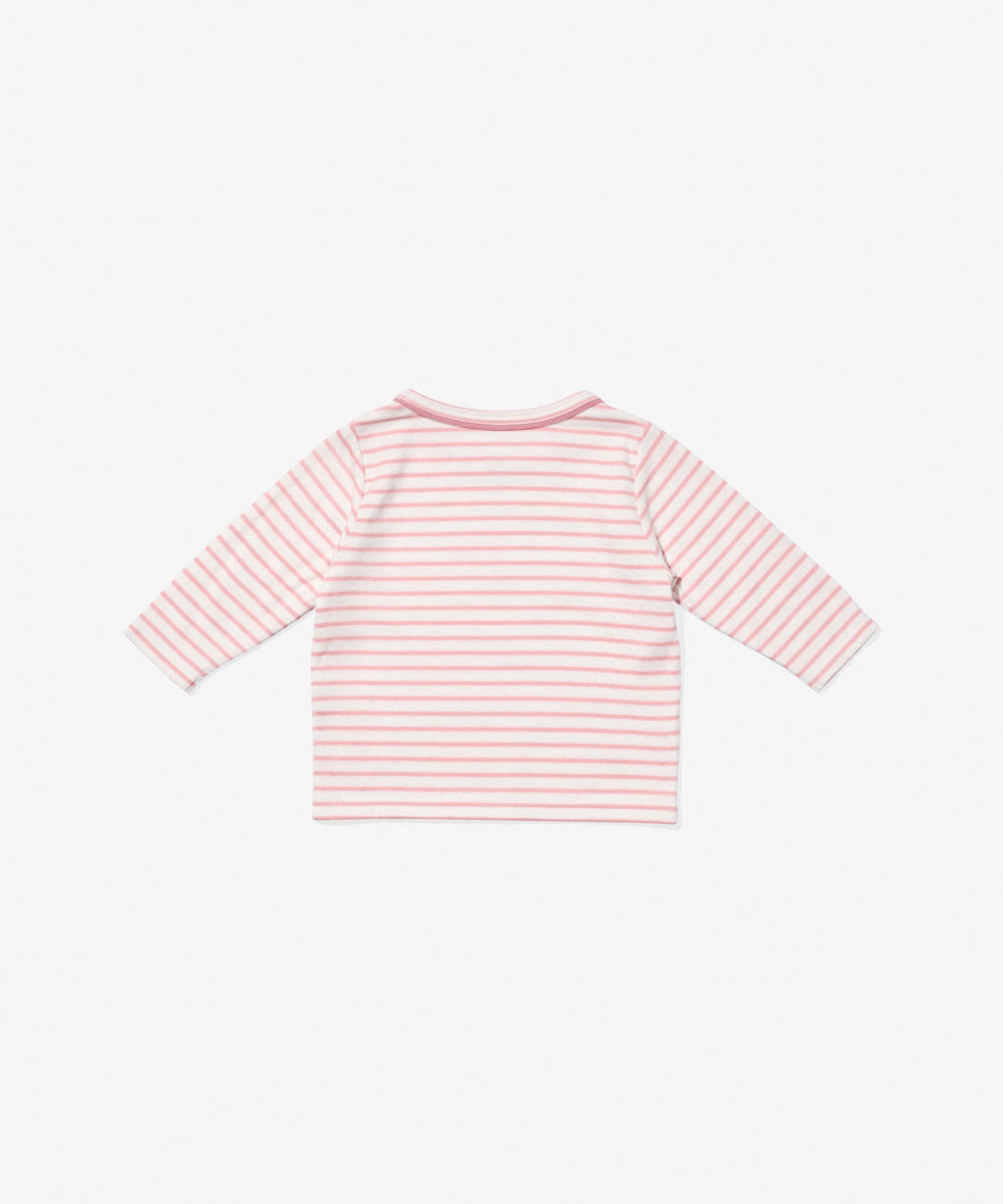 Edward Baby T-Shirt in Dusty Rose Mini Stripe