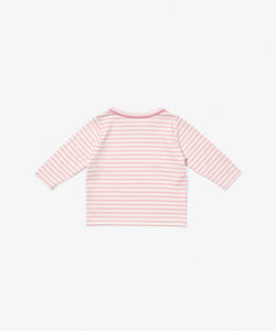 Edward Baby T-Shirt in Dusty Rose Mini Stripe