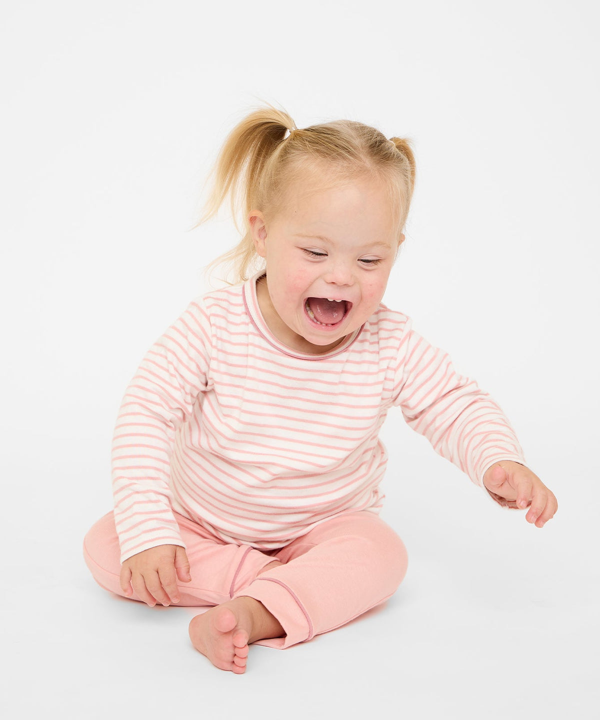 Edward Baby T-Shirt in Dusty Rose Mini Stripe