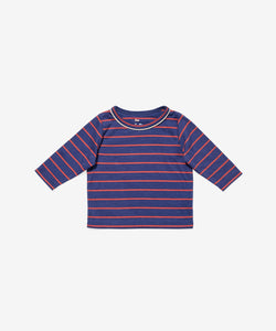 Edward Baby T-Shirt in Navy Fine Stripe