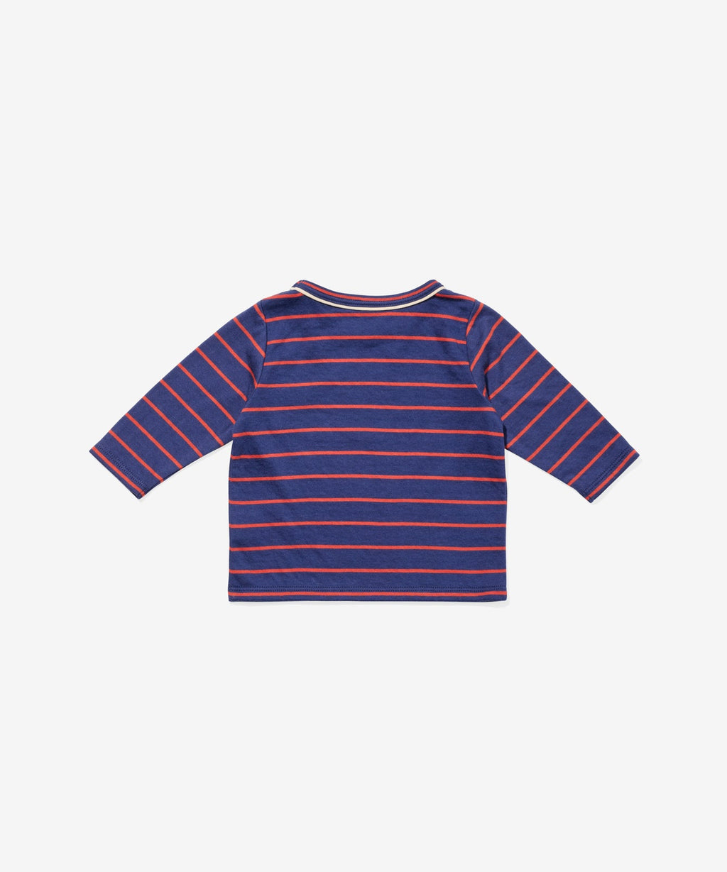 Edward Baby T-Shirt in Navy Fine Stripe