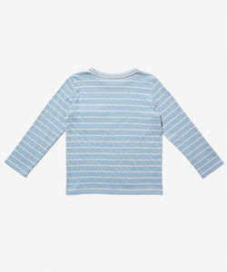 Edward T-Shirt in Dusty Blue Fine Stripe
