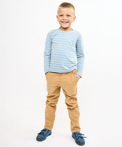 Edward T-Shirt in Dusty Blue Fine Stripe