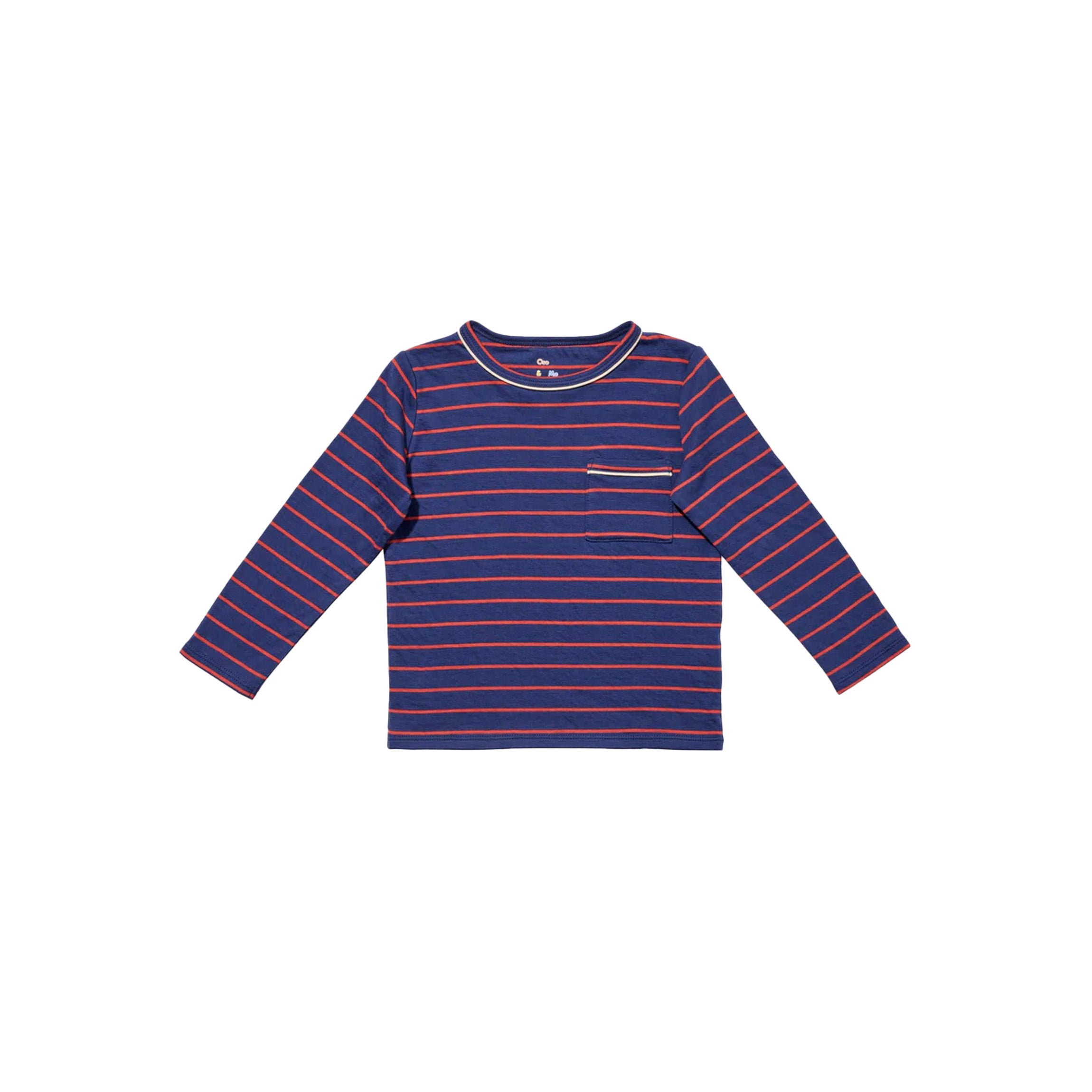 Edward T-Shirt in Navy Fine Stripe
