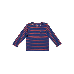 Edward T-Shirt in Navy Fine Stripe