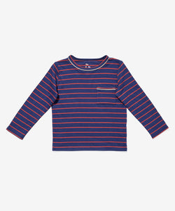 Edward T-Shirt in Navy Fine Stripe