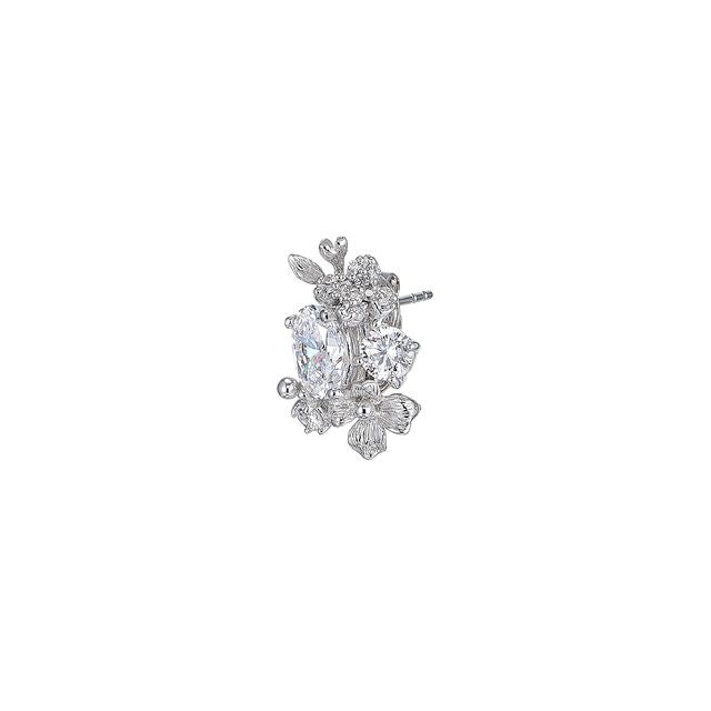 White Posy Diamond Studs