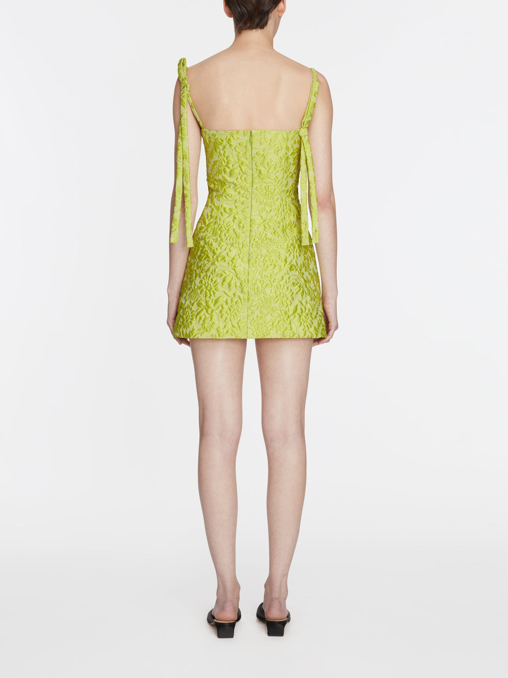 Eliezer Dress in Lime Green Embossed Cloque Eliezer Dress in Lime Green Embossed Cloque