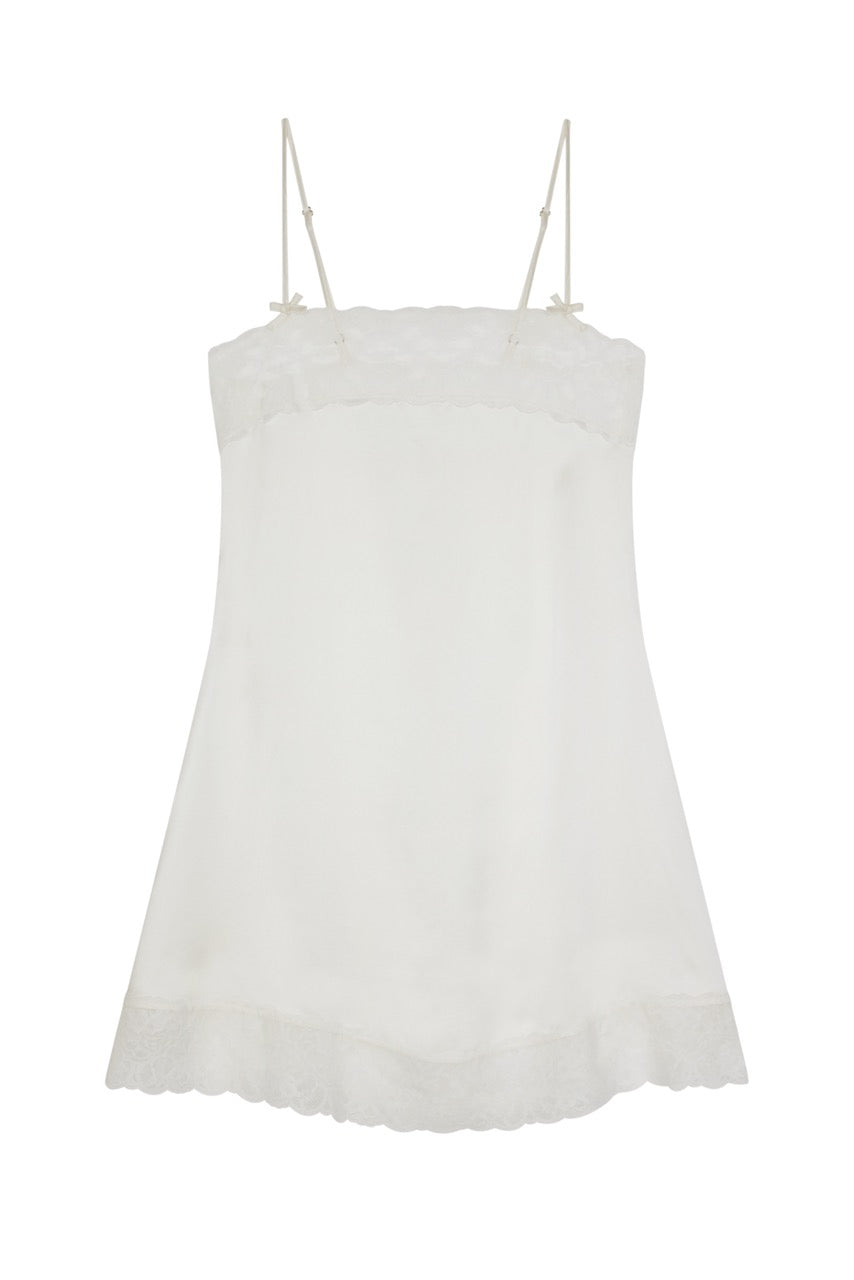 Elizabeth Silk Slip Dress in Ivory