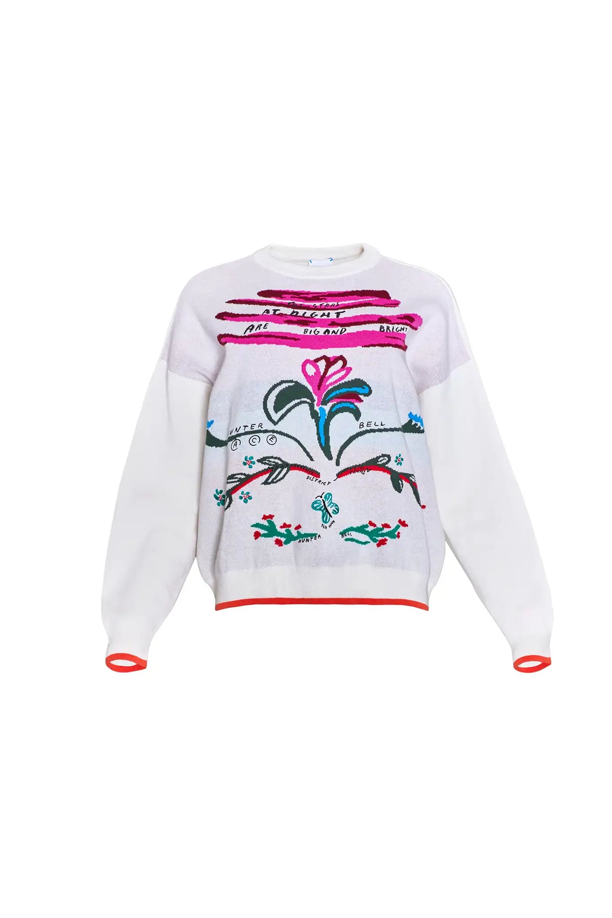 The Elizabeth Sweater is a crewneck with a pull-over design in the anniversary print.