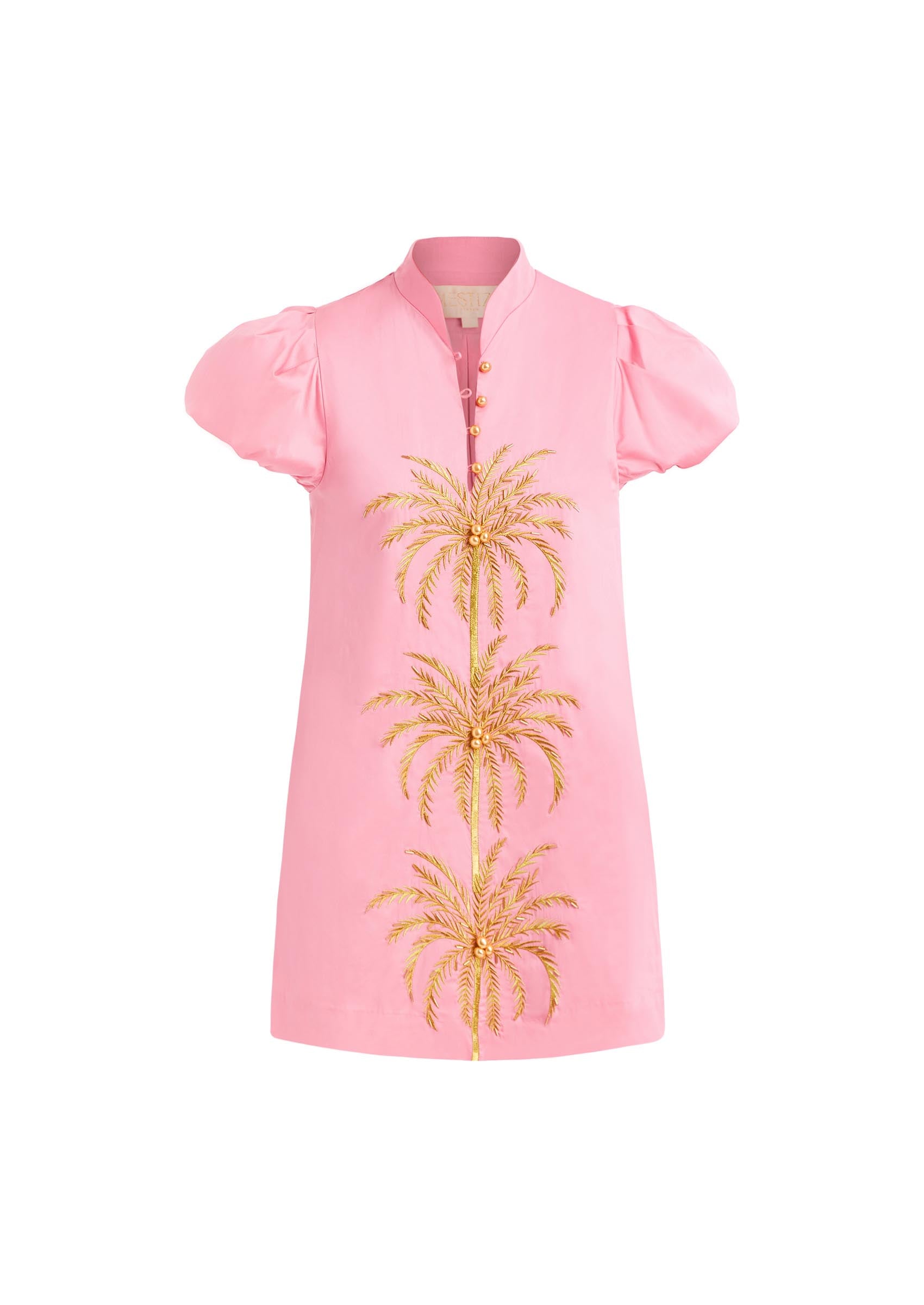 Elliana Barong Mini Dress in Aurora Pink & Gold