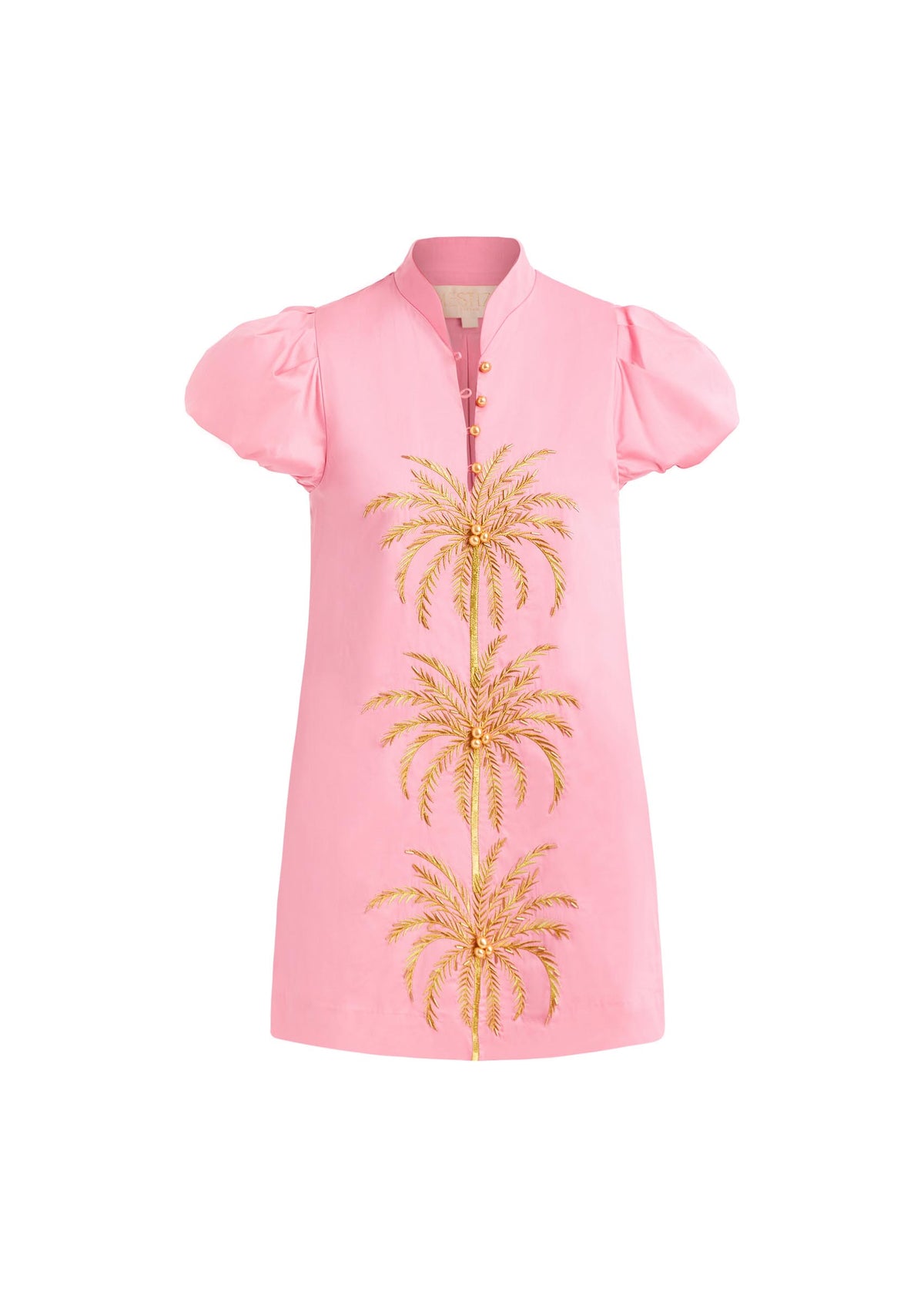 Elliana Barong Mini Dress in Aurora Pink & Gold