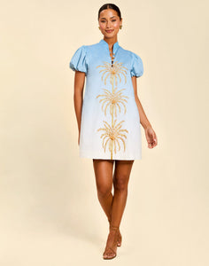 Elliana Barong Mini Dress in Marina Ombré