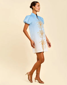 Elliana Barong Mini Dress in Marina Ombré