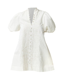 Elliana Barong Mini Dress in Ivory