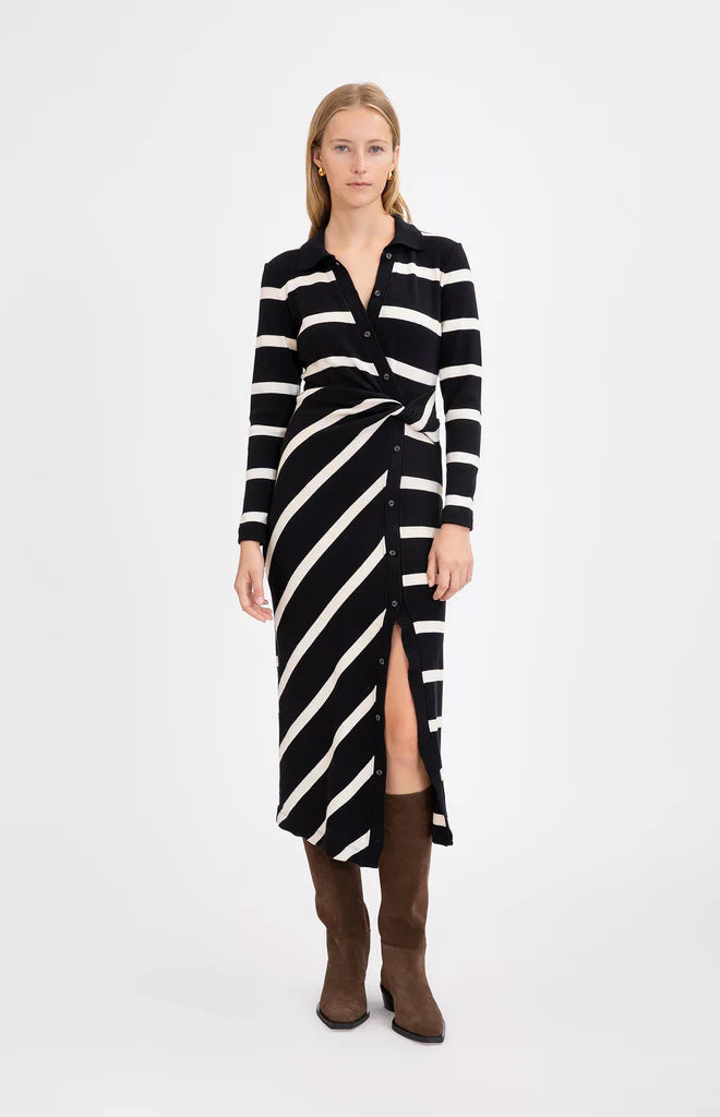 Ellicot Dress in Black/Chalk