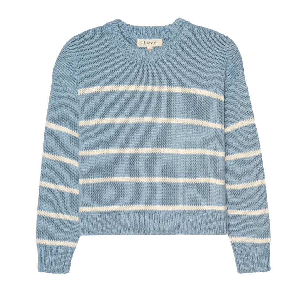 Elena Crew in Denim and Ivory