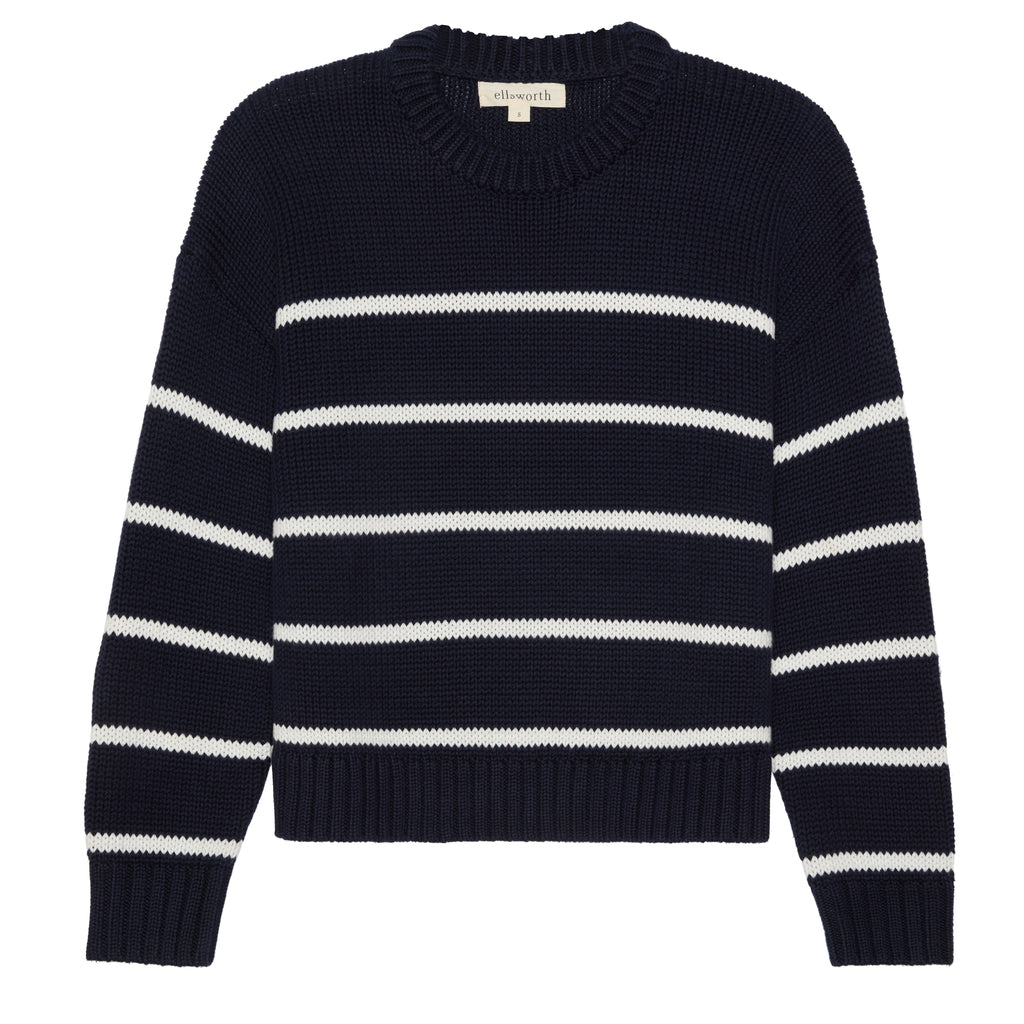 Elena Crew in Navy and Ivory