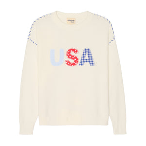 Riley Crew - USA Patchwork in ivory