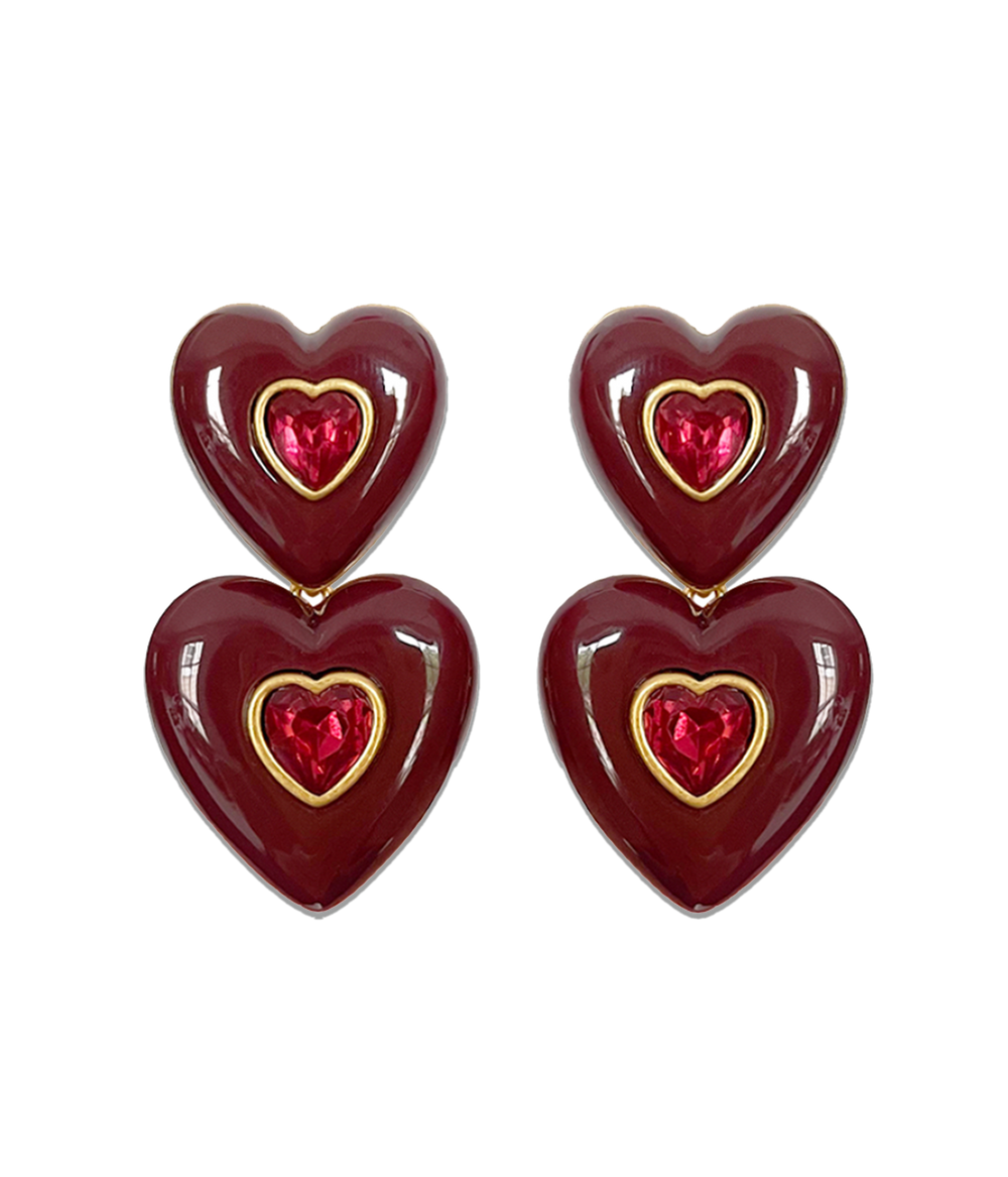 Elodie Earrings in Oxblood