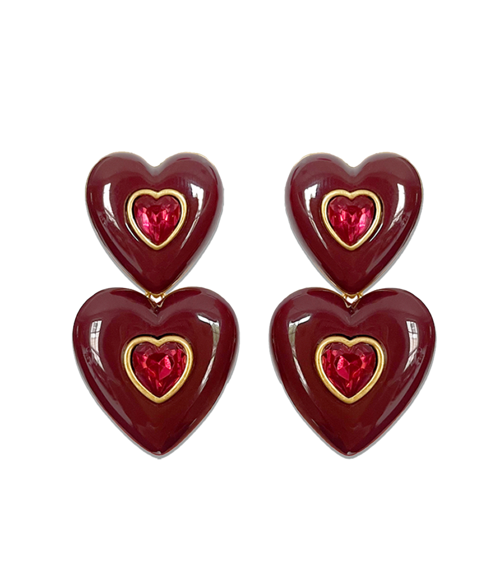 Elodie Earrings in Oxblood