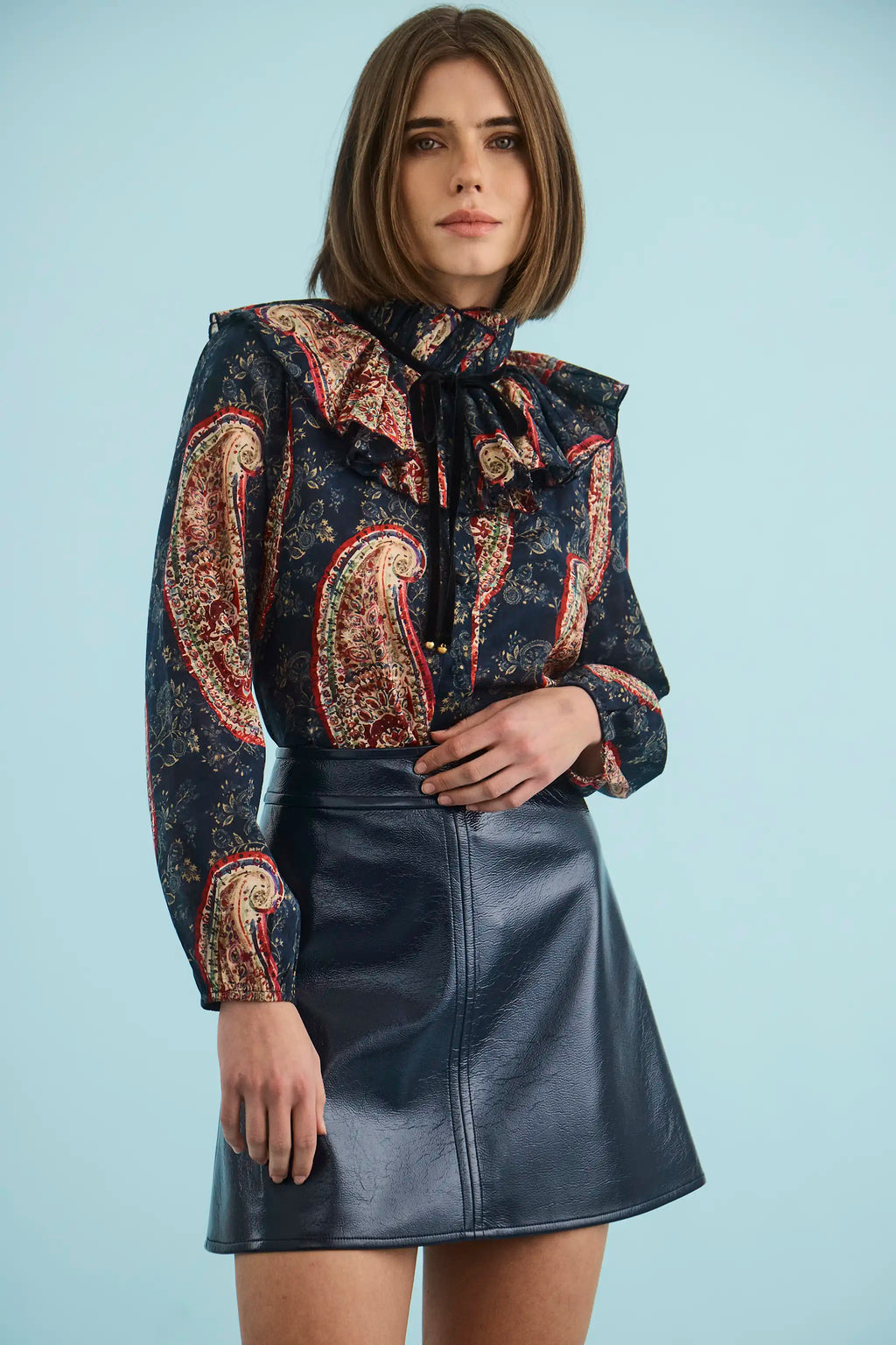 Meeghan Mini Skirt in Midnight Blue