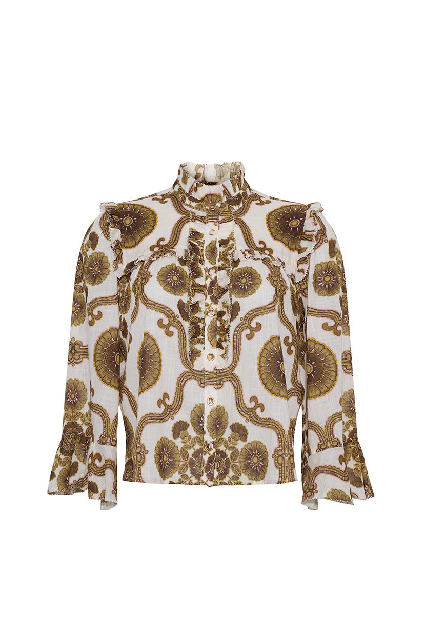 Elowen Top in Mod Floral Olive