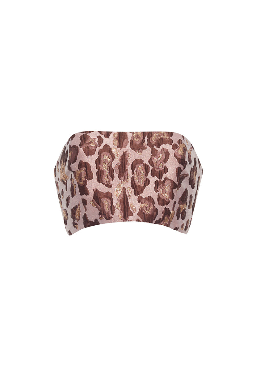 Elsa Top in Painted Animal Blush Metallic Jacquard