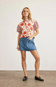 Elza Top in Cream & Tomato
