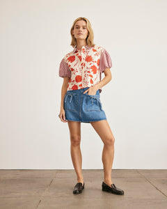 Elza Top in Cream & Tomato
