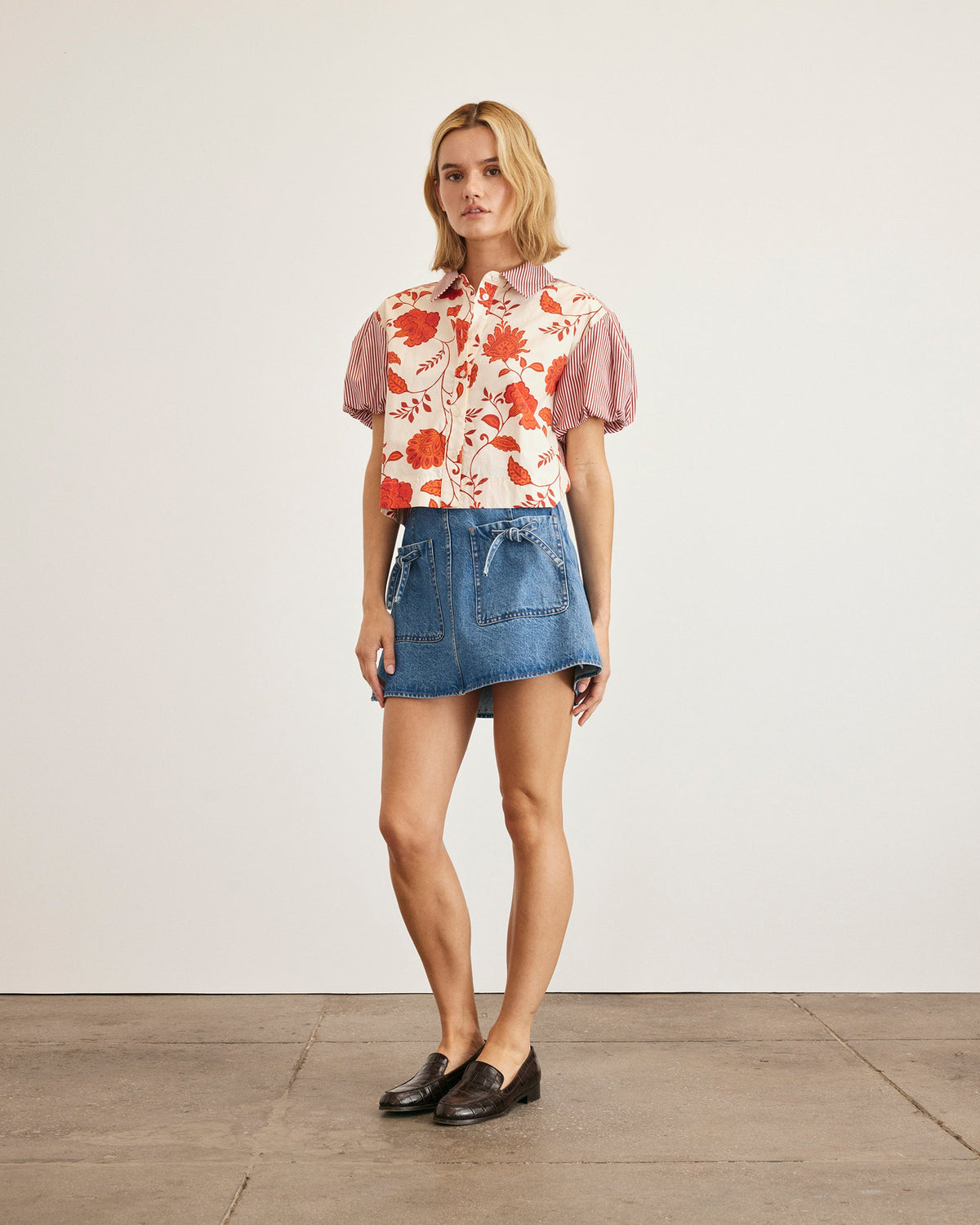 Elza Top in Cream & Tomato