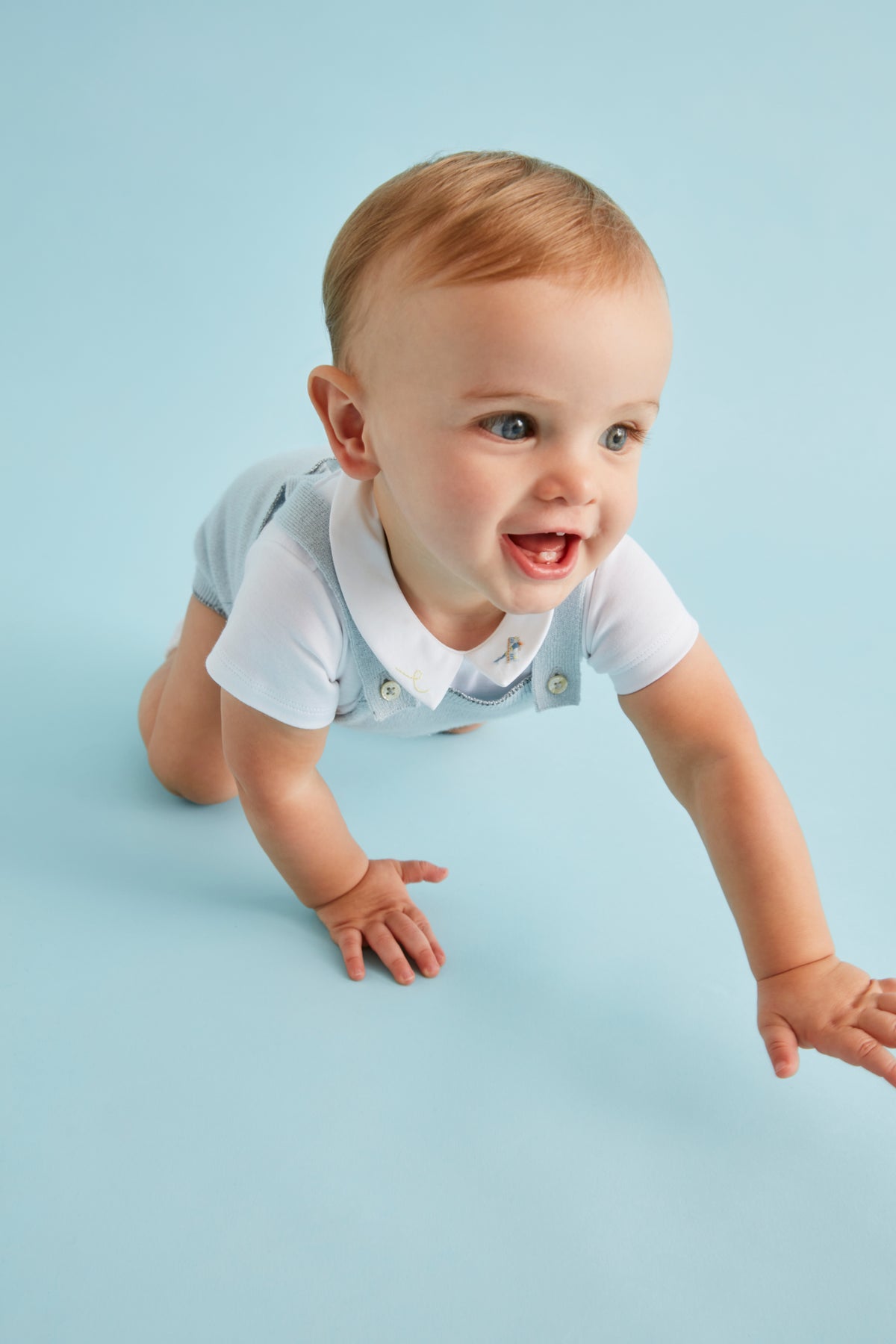 Airplane Embroidered Collar Onesie